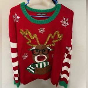 Ladies Christmas reindeer sweater.